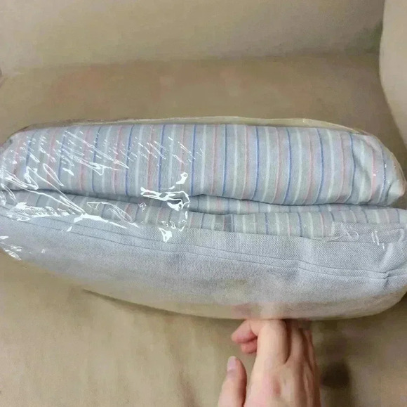 Vtg 1983 Dan River Danville King Sheet Set No Iron USA Made Blue Alumni Stripe - Picture 4 of 7